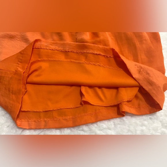 City Triangles Womens M Solid Orange Silk Sleeveless Dress Preppy Classic - Picture 9 of 15